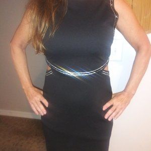 Dress - balck with rhinestone cut out sides Dress